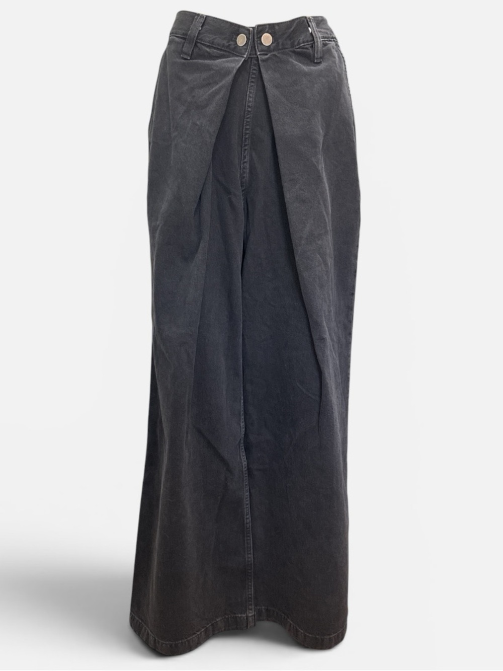 Zara Black Wide-Leg High-Waist Flared Denim #522